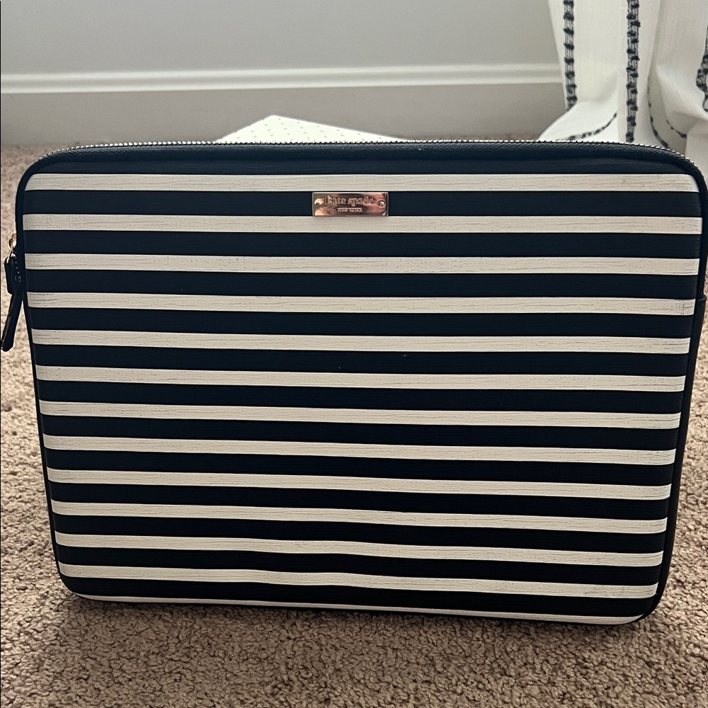 Kate Spade Navy and White Striped Laptop Sleeve